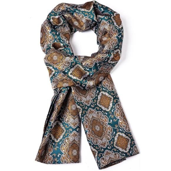 Mens/Womens Lightweight Silk Scarf Fashion Print Paisley Scarves - Picture 4 of 6